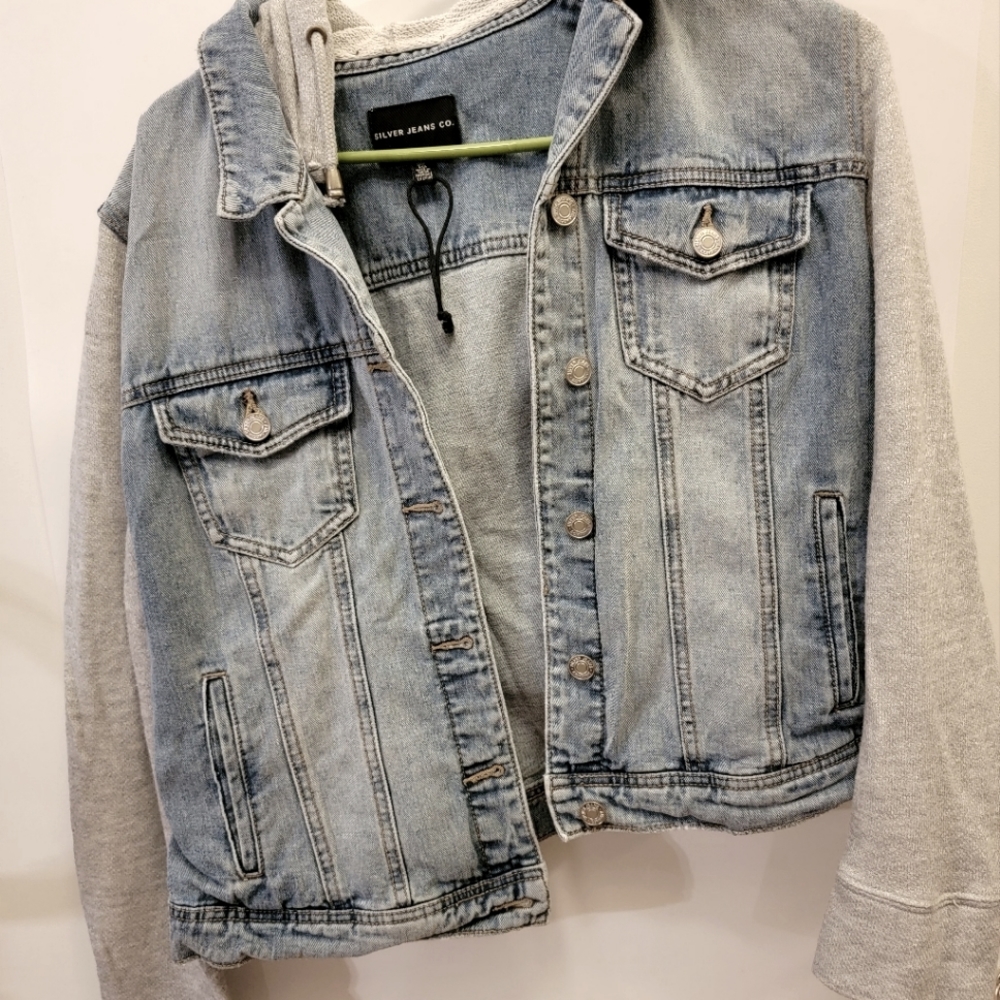 Silver Jeans Hooded Jean Jacket XL